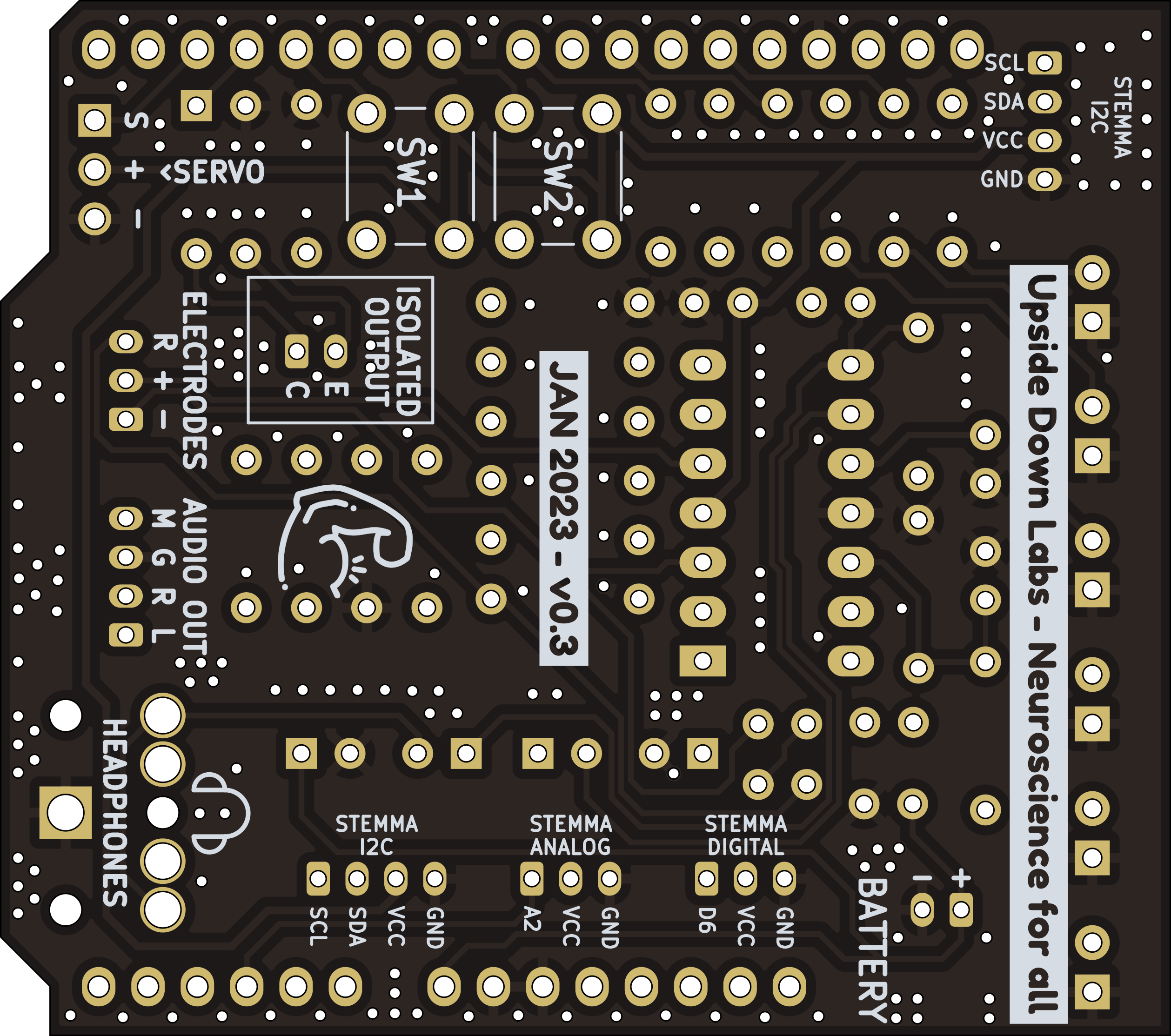 Muscle BioAmp Shield board - Back View